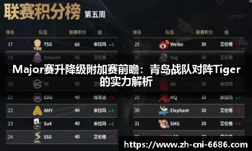 Major赛升降级附加赛前瞻：青岛战队对阵Tiger的实力解析